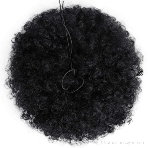 Vigorous Cheap Price Short Hair Extension Fluffy Kinky Curly Updo Chignon Ombre Color For Black Women Synthetic Afro Hair Bun